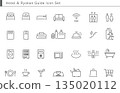 Line icon collection for accommodation facilities and service information 135020112