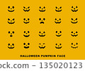 Halloween Pumpkin Face Icon Set (Expression Variations) 135020123