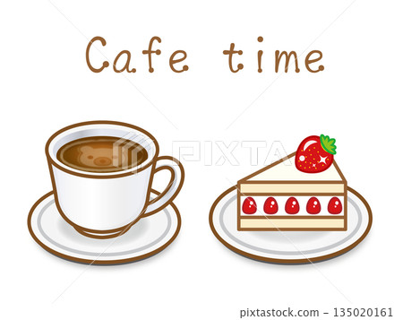 Coffee and cake illustration material Coffee and cake illustration material 135020161