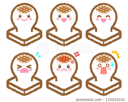 Cute rice cakes with emotions illustration set 2 Cute rice cakes with emotions illustration set 2 135020191