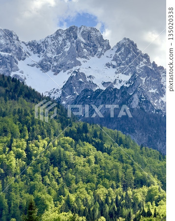 beautiful alps mountains landscape with snow beautiful alps mountains landscape with snow 135020338