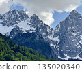 beautiful alps mountains landscape with snow 135020340