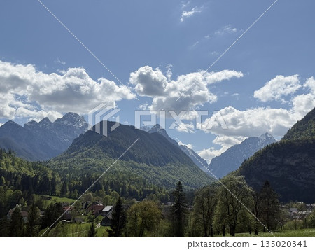 beautiful alps mountains landscape view 135020341