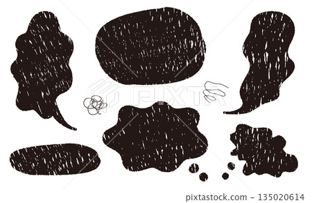 A set of speech bubbles to express worries, dissatisfaction, and sad feelings. A frame to express a vague feeling. 135020614