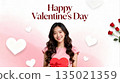 Woman holding a Valentine's Day heart 135021359