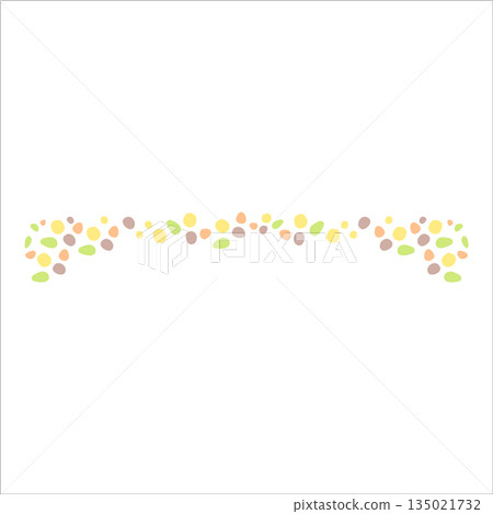 Soft Pastel Colored Egg Shapes Hand-Drawn Doodle Border and Confetti Scatter Vector Illustration 135021732