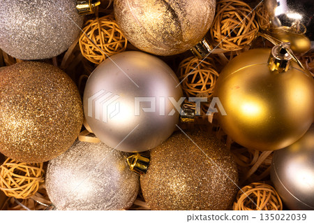 Merry Christmas and happy holidays Beautiful decorations Merry Christmas and happy holidays Beautiful decorations 135022039