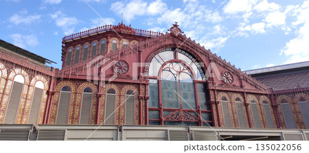 Facade of the Sant Antoni Market. Barcelona, Catalonia, Spain. Facade of the Sant Antoni Market. Barcelona, Catalonia, Spain. 135022056