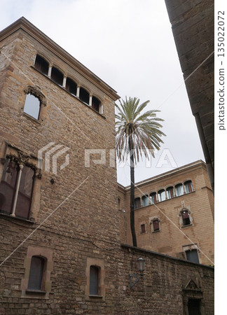 Casa de l'Ardiaca Casa del Arcediano is a historic building with part of the wall dates back to the Roman era in the Old City of Barcelona, Catalonia, Spain. 135022072