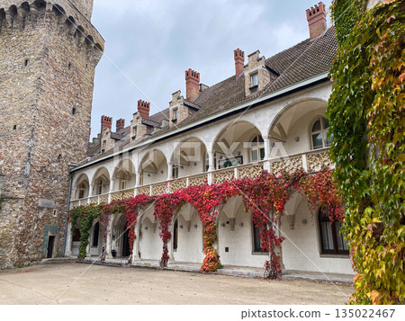 Beautiful Ancient European Castle Surrounded by Scenic Landscape 135022467