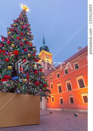 Christmas tree in Old Town Warsaw Poland 135022603