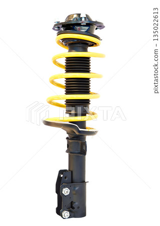 Shock absorbers car isolated white Shock absorbers car isolated white 135022613