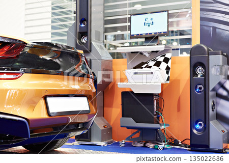 Contactless stand for checking wheel alignment 135022686