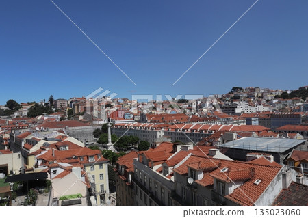 Panoramic View of Rossio Square and Historic Center of Lisbon Panoramic View of Rossio Square and Historic Center of Lisbon 135023060