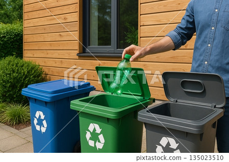 Man Sorting Recycling Bins 191025 135023510