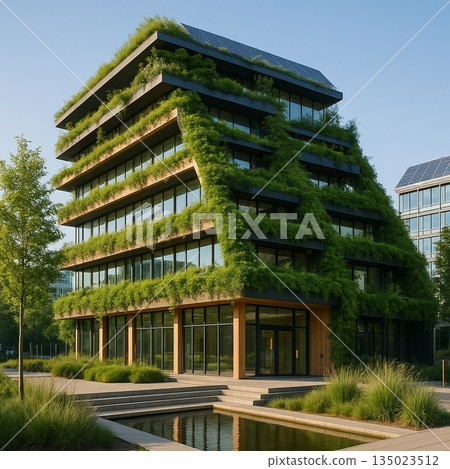 Stepped Green Office Building Facade 191025 135023512