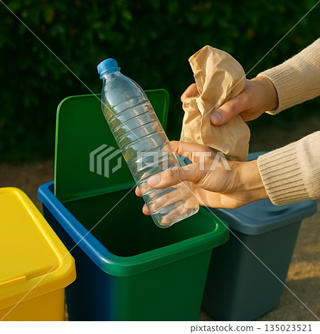 Hands Sorting Plastic And Cardboard 191025 135023521