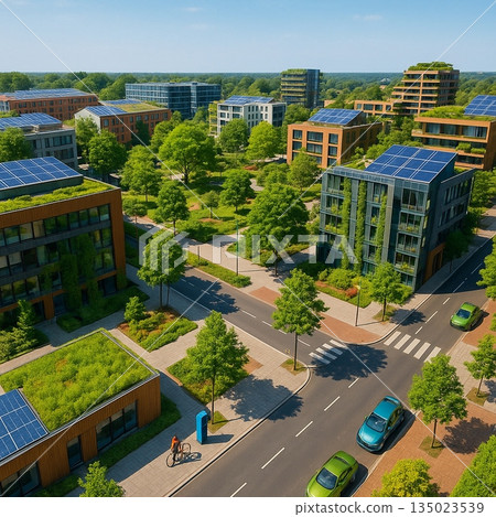 Aerial View Of Green Sustainable City 191025 135023539