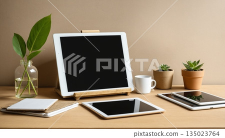 Eco Workspace With Tablet And Laptop 171025 135023764