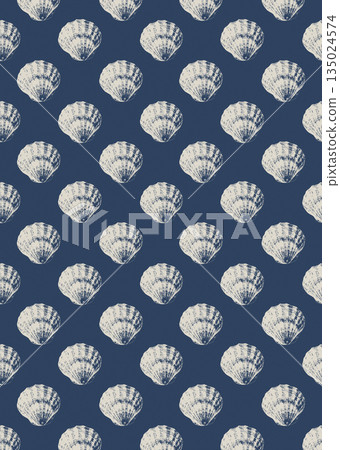 Underwater background of seashells. For interior design, prints, fabric or background. 135024574