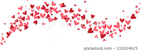 Heart Background, Love glitter for Valentine's day, Red, pink and rose hearts flying, frame or border for 14 February isolated on white Heart Background, Love glitter for Valentine's day, Red, pink and rose hearts flying, frame or border for 14 February isolated on white 135024625
