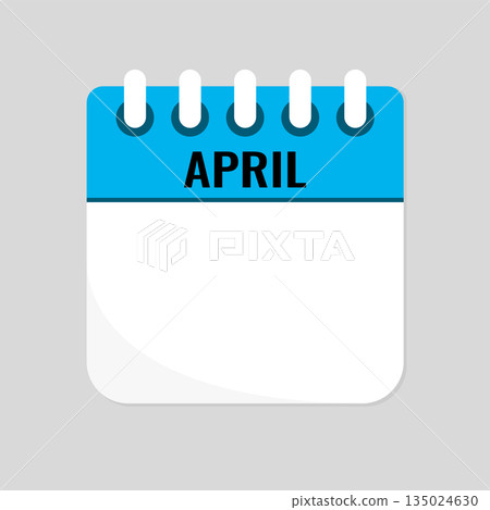 Icon calendar April month, empty space, reminder Icon calendar April month, empty space, reminder 135024630