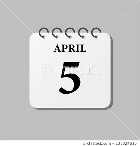 Icon page calendar day - 5 April Icon page calendar day - 5 April 135024636
