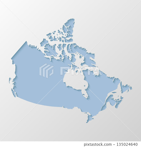 Vector map of Canada, abstract inner shadow 135024640