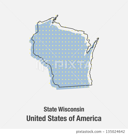 Vector map of Wisconsin state from dots, the USA Vector map of Wisconsin state from dots, the USA 135024642