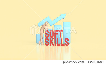 Soft Skills Development Growth for Career and Professional Success 3d render. 135024680