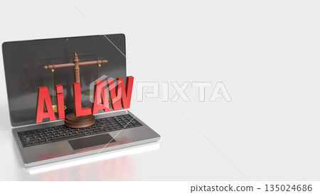 Artificial Intelligence Law and Digital Justice Concept 3d render. 135024686