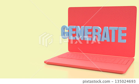 Generative Artificial Intelligence Technology Concept Illustration 3d render. 135024693