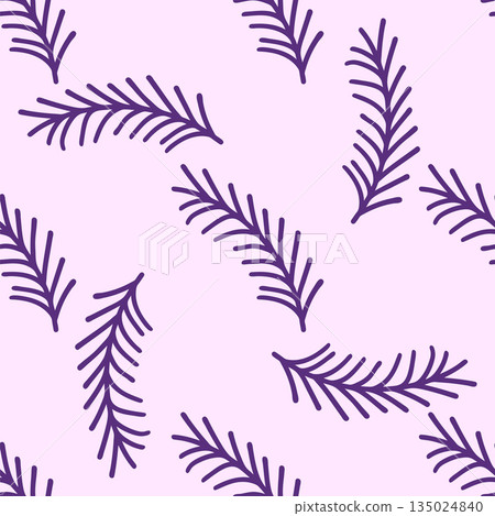 Seamless pattern of botanical leaves, silhouettes of natural ornaments. Simple floral pattern. Vector illustration in two colors. Seamless pattern of botanical leaves, silhouettes of natural ornaments. Simple floral pattern. Vector illustration in two colors. 135024840