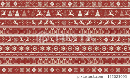 一款採用北歐風格針織圖案的冬季設計。針織紋理清晰挺括，雪花和馴鹿圖案更增添了濃厚的聖誕日氛圍。 135025093