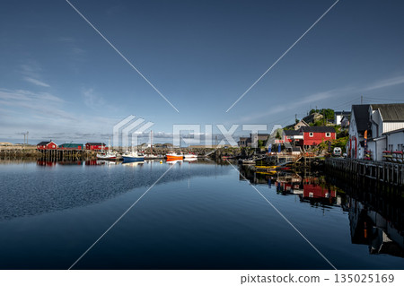 Harbor Of Hamnoy Village With Small Boats On Lofoten Islands In Norway 135025169