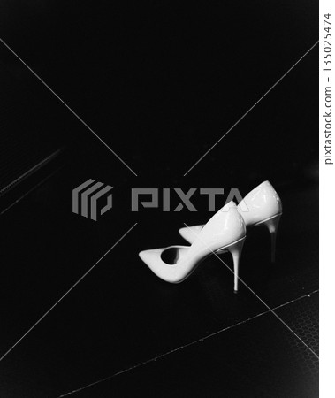 stylish monochrome high heel, atmospheric photograph showcasing solitary stilettos with striking shadows, artistic portrayal of elegant high heel shoes with dramatic lighting effects and contrast stylish monochrome high heel, atmospheric photograph showcasing solitary stilettos with striking shadows, artistic portrayal of elegant high heel shoes with dramatic lighting effects and contrast 135025474