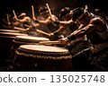 Japanese drums, group performance 135025748