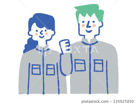 男女員工積極工作_顏色 135025850