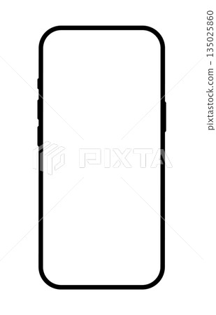 Mobile phone mockup, black models smartphone template, front view. Smartphone mockup with transparent screen isolated on transparent background. Mobile phone model. 135025860