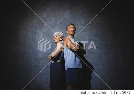 Senior couple in sportswear Senior couple in sportswear 135025927