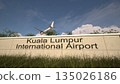 Arrivals at Kuala Lumpur International Airport with airplane landing near terminal, Kuala Lumpur, Malaysia 3D rendering 135026186