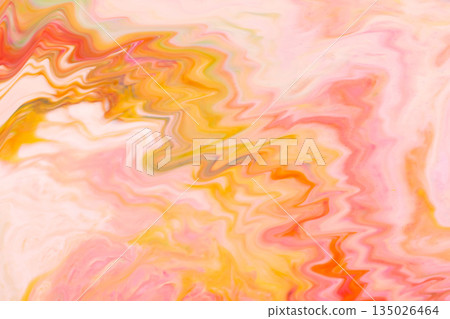 Soft Pink Yellow Orange Fluid Art Abstract Background with Flowing Swirls and Waves Soft Pink Yellow Orange Fluid Art Abstract Background with Flowing Swirls and Waves 135026464