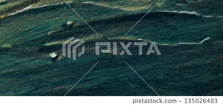 Dark Green Metallic Surface with Golden Streaks and Flowing Lines Abstract Texture Dark Green Metallic Surface with Golden Streaks and Flowing Lines Abstract Texture 135026483