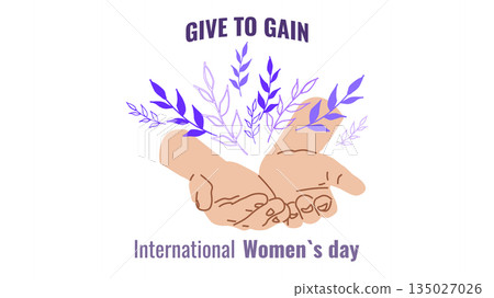 Give To Gain International Women Day Equality Through Generosity empower. Generosity as a path to gender equality. For ads web design marketing, and social campaigns. vector illustration. Give To Gain International Women Day Equality Through Generosity empower. Generosity as a path to gender equality. For ads web design marketing, and social campaigns. vector illustration. 135027026
