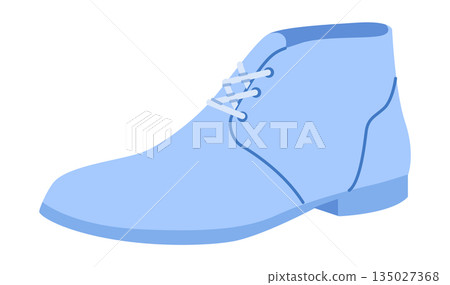 Blue chukka boot women color flat. Lace up ankle boot for smart casual wardrobe mid season styling. Technical fashion  135027368