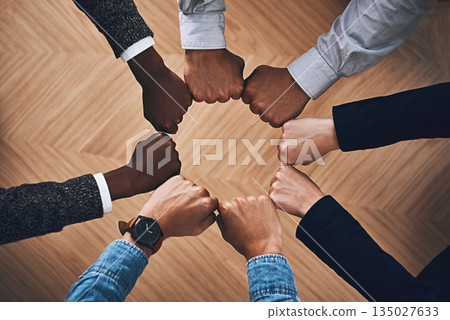 Teamwork, fist bump or hands of business people for motivation, group support or community in office. Team building, above or circle of fists for diversity, collaboration or partnership mission Teamwork, fist bump or hands of business people for motivation, group support or community in office. Team building, above or circle of fists for diversity, collaboration or partnership mission 135027633