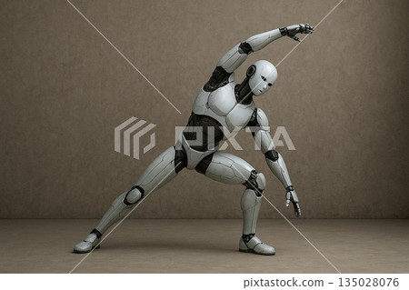Android doing aerobics Android doing aerobics 135028076
