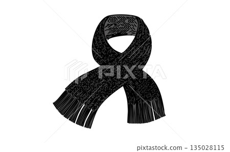 Hand drawn scarf illustration Hand drawn scarf illustration 135028115