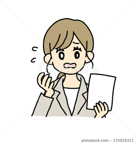 Illustration of a woman in trouble 135028321