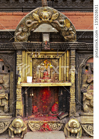 Small hindu temple at Bhaktapur Durbar Square 135028631